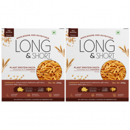 Long & Short: Penne Plant Protein Chickpeas Pasta - Pack of 2 (250gm Each)