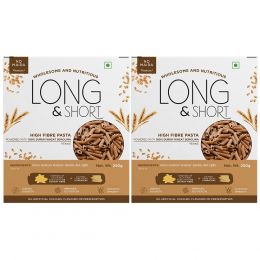 Long & Short: Penne High Fibre Wholegrain Wheat Pasta - Pack of 2 (250gm Each)