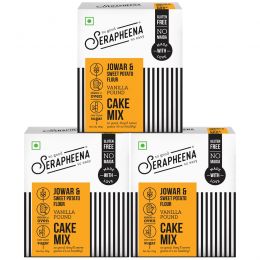 Serapheena: Vanilla Pound Jowar and Sweet Potato Flour Cake Mix - Pack of 3 (185gm Each)