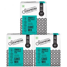 Serapheena: Cocoa Heaven Jowar and Sweet Potato Flour Cake Mix - Pack of 3 (200gm Each)