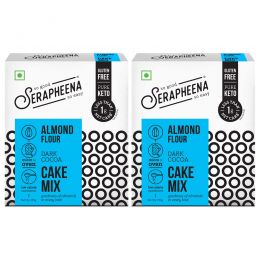 Serapheena: Dark Cocoa Keto Cake Mix with Almond Flour - Pack of 2 (130gm Each)