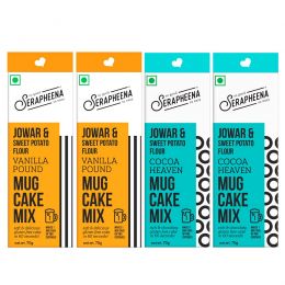 Serapheena: Vanilla Pound & Cocoa Heaven Jowar and Sweet Potato Flour Cake Mix - Pack of 4 (70gm Each)