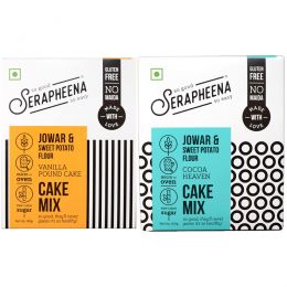 Serapheena: Cocoa Heaven (200gm) & Vanilla Pound (185gm) Jowar and Sweet Potato Flour Cake Mix - Pack of 2