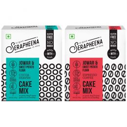 Serapheena: Cocoa Heaven (200gm) & Espresso Coffee (205gm) Jowar and Sweet Potato Flour Cake Mix - Pack of 2