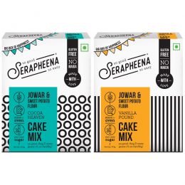 Serapheena: Cocoa Heaven (400gm), Vanilla Pound (375gm) Jowar and Sweet Potato Flour Cake Mix - Pack of 2
