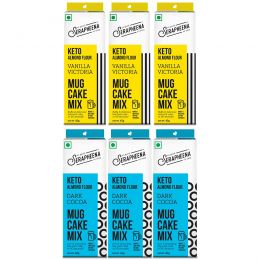 Serapheena: Vanilla Victoria & Dark Cocoa Keto Cake Mix with Almond Flour - Pack of 6 (42gm Each)