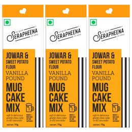 Serapheena: Vanilla Pound Jowar and Sweet Potato Flour Cake Mix - Pack of 3 (70gm Each)