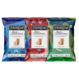The Harvest Bowl: Rice Crunchers (Thai Spice, Garlic and Black Pepper, Wasabi) - Pack of 3 45gm Each