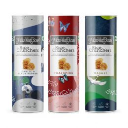 The Harvest Bowl: Rice Crunchers (Thai Spice, Garlic and Black Pepper, Wasabi) - Pack of 3 120gm Each