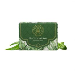 Luxuriate: Naturally Refreshing Aloe Vera and Basil Soaps for Rejuvenatioon of Skin for Men and Women - 125gm