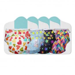 Superbottoms: Cloth Diapers for babies - Cloth Diaper Combo Pack of 4 Freesize UNO- New Version, Reusable