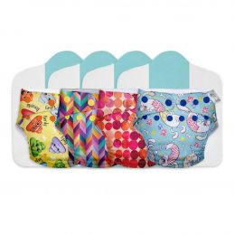 Superbottoms: Cloth Diapers for babies - Cloth Diaper Combo Pack of 4 Freesize UNO- New Version, Reusable