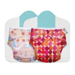 Superbottoms: Cloth Diapers for babies - Cloth Diaper Combo Pack of 2 Freesize UNO- New Version, Reusable
