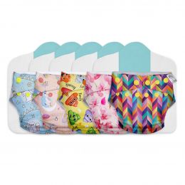 Superbottoms: Cloth Diapers for babies - Cloth Diaper Combo Pack of 5 Freesize UNO- New Version, Reusable