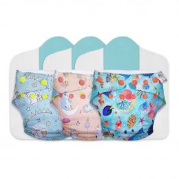 Superbottoms: Cloth Diapers for babies - Cloth Diaper Combo Pack of 3 Freesize UNO- New Version, Reusable