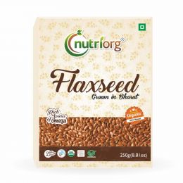 Nutriorg: Certified Organic Flaxseed Raw - 250 gm (Pack of 2)