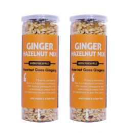 Omay Foods: Ginger Hazelnut Mix With Pineapple - Pack of 2 (160gm each)
