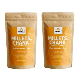 Omay Foods: Millets & Jaggery Coated Chana Mix - Pack of 2 (200gm each)