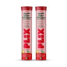 Plix Life: Apple Cider Vinegar Effervescent Tablets - Apple - 120 gm (Pack of 2)