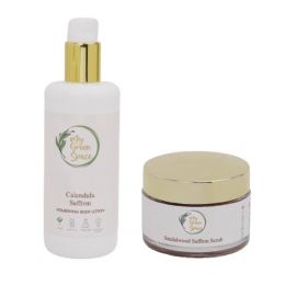 My Green Space: Calendula Saffron Body Lotion 250 ml + Red Sandalwood Saffron Body Scrub 50 g