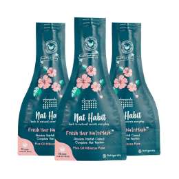 Nat Habit: 5-Oil Hibiscus FRESH Hair Mask (NutriMask) - Pack of 3