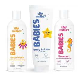 Tiny Mighty: Baby Body Wash, Lotion and Shampoo, 200 ml Each, For Sensitive Skin,100% Plant Based And Natural