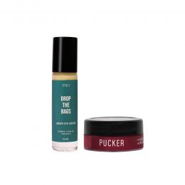 Enn Beauty: Pucker lip balm mini & Drop the Bag under eye serum combo kit, Deeply Nourishes Skin