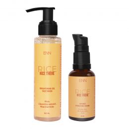 Enn Beauty: Rice There- Brightening Gel Face Wash and Hydrating serum with Hylaronic acid Kit