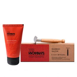 The Woman's Company: Body Shaving Crème with Bamboo Razor and 10 Blades