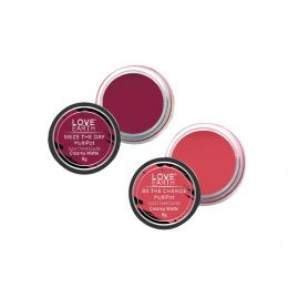 Love Earth: Lip Tint & Cheek Tint Multipot Combo (Rose Pink & Raspberry Pink) with Richness of Jojoba Oil and Vitamin E for Lips, Eyelids and Cheeks