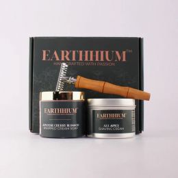Earthhium: Japanese Cherry Blossom Whipped Cream Soap, All Spice Shaving Cream & Bamboo Razor