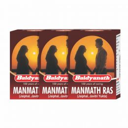 Baidyanath: Manmath Ras - Ayurvedic Triple Action Formula- Vigour & Vitality, Rejuvenator and Adaptogen -40 Tablet - PACK OF 3