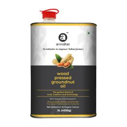anveshan: Wood Cold Pressed Groudnut/Peanut Cooking Oil - 5L