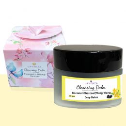 Lavenza: Cleansing Balm (Charcoal Blast) - Makeup Remover + Daily Face Wash with Coconut Charcoal and Ylang-Ylang oil - 50 gm
