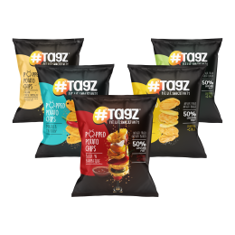TagZ Foods: Popped Potato Chips Pack of 5 Pouches, 1 Dark Chocolate CigarZ