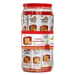 Paper Boat: Crushed Peanut Chikki Jar- 50 pieces - 16g each