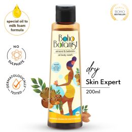 Boho Botanist: Oil Body Wash with Almond & Babassu, specially for Dry Skin All Skin Types - 200ml