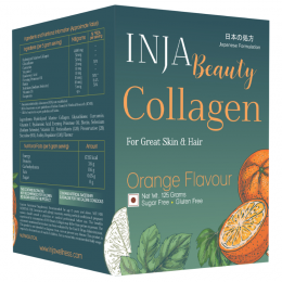 INJA Wellness: Beauty Collagen for Skin, Hair & Nails - Orange Flavour - 125gm