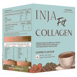 INJA Wellness: Fit Marine Collagen For Skin, Joints And Muscles - Coffee Flavour - 250gm