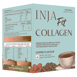 INJA Wellness: Fit Marine Collagen For Skin, Joints And Muscles - Coffee Flavour - 250gm