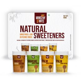 Ministry Of Nuts: Natural Sweeteners Coconut Sugar, Sugarcane Jaggery Powder, Palm Jaggery Powder, Palm Sugar Crystals 200g Each - 800 gm