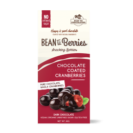 Bean to Chocolatier: Bean to Berries - Chocolate Coated Cranberries - 80gm