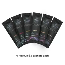 Green Protein: Vegan Plant Protein Multipack of 18 - 6 Flavours 3 Sachets each (Sports)