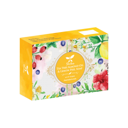 Shrida Naturals: Tea Tree Almond Oil Lemon Peel Soap - 125gm
