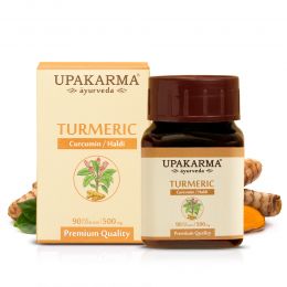 UPAKARMA: Ayurveda Pure Herbs Turmeric, Curcumin Capsules - 500 mg - 90 Veggie Capsules