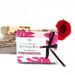 Premium Bionaturals: Vegan & Artisanal Bathing Bar - Rose, Hibiscus & Manjistha