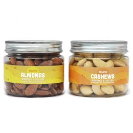 Gladful: Roasted Salted Almonds & Cashews - Pack of 2 (130gm each)