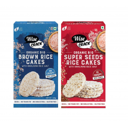 WiseCrack: Organic Rice Cakes - Brown Rice & Super Seeds - Pack of 2 (125gm each)