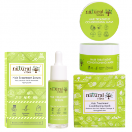 Natural Vibes: Hair Treatment Regime with Anti Hair Fall Serum 30ml & Conditioning Mask 100gm [CLONE]