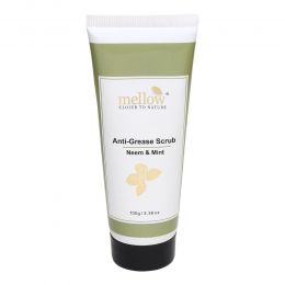 Mellow Herbals: Anti Grease Scrub with Mint, Neem, Oat Grains to Deep Cleanse and Improve Blood Circulation - 100gm